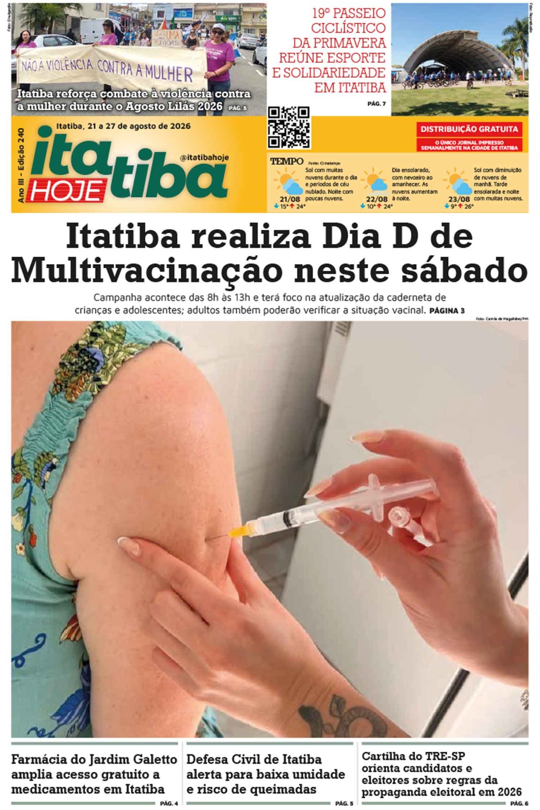Itatiba Hoje #240 – 21 a 27/08/2026